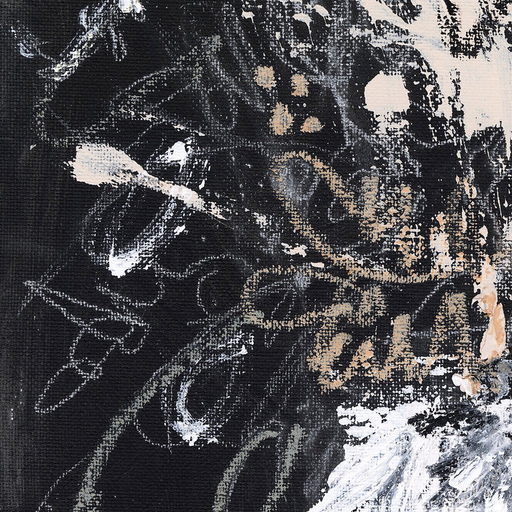 Black Floral Sketch Canvas Wall Art - Image 3