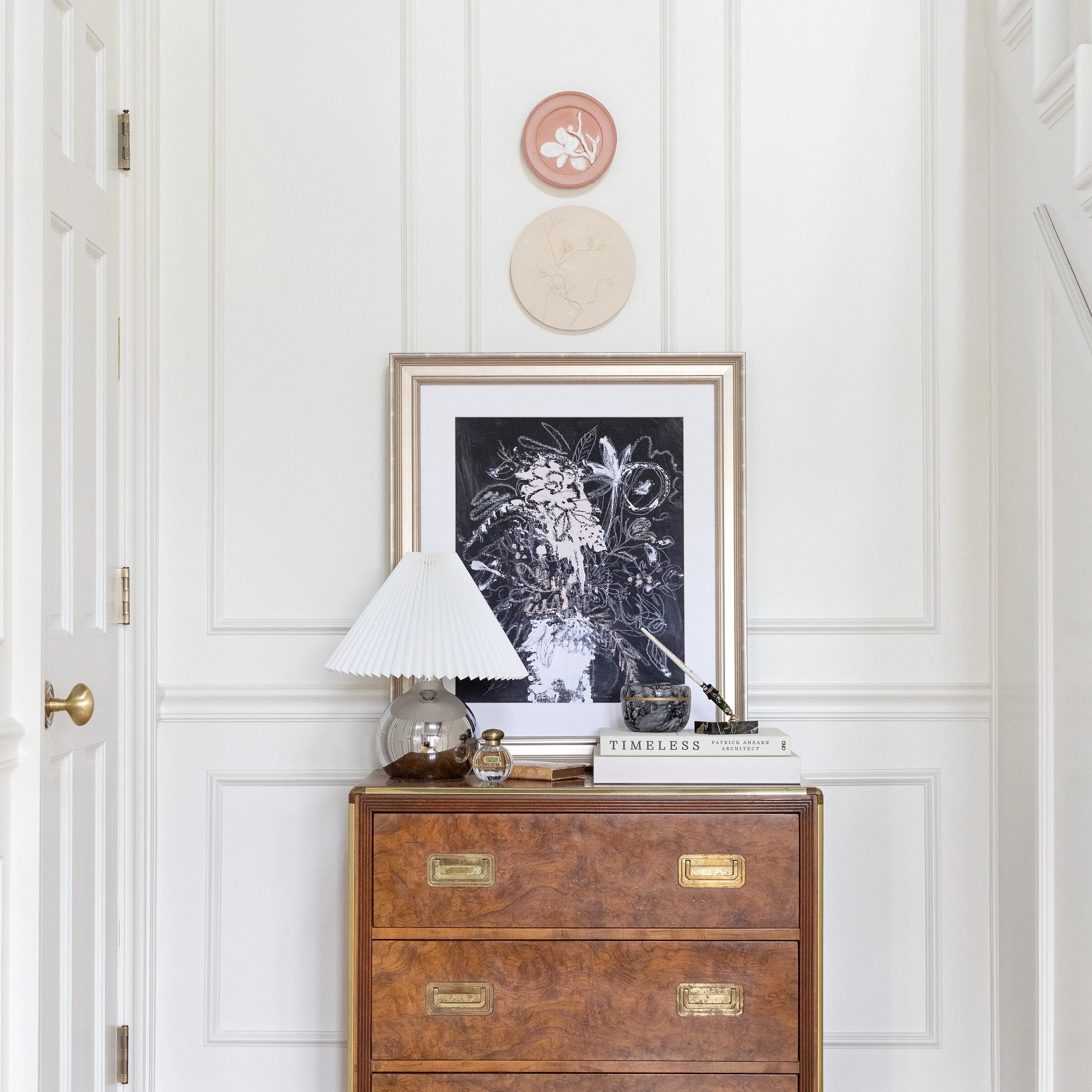 Black Floral Sketch Canvas Wall Art - Image 4