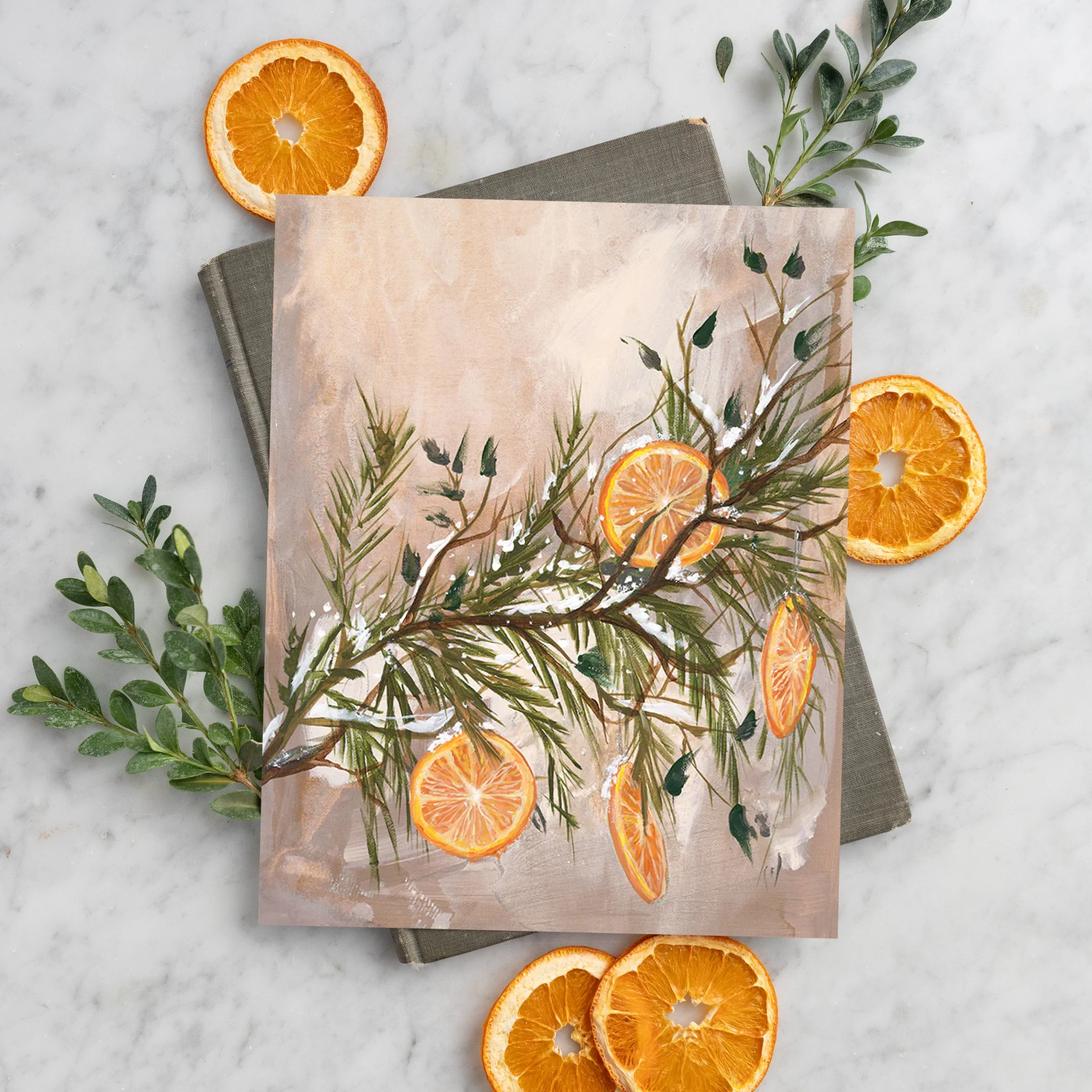Citrus Garland, Vertical Canvas Wall Art - Image 12