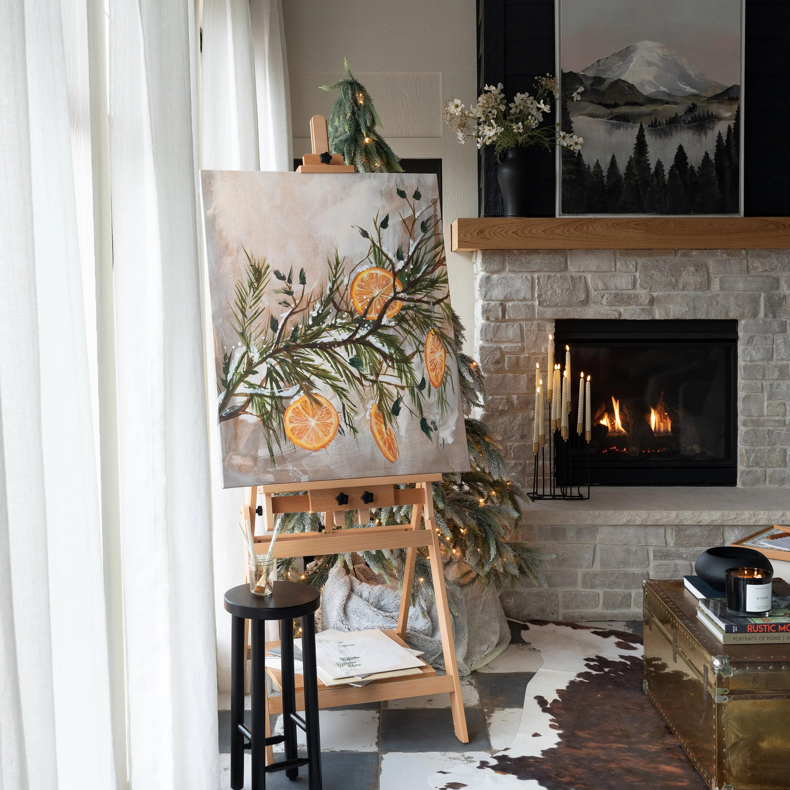 Citrus Garland, Vertical Canvas Wall Art - Image 4