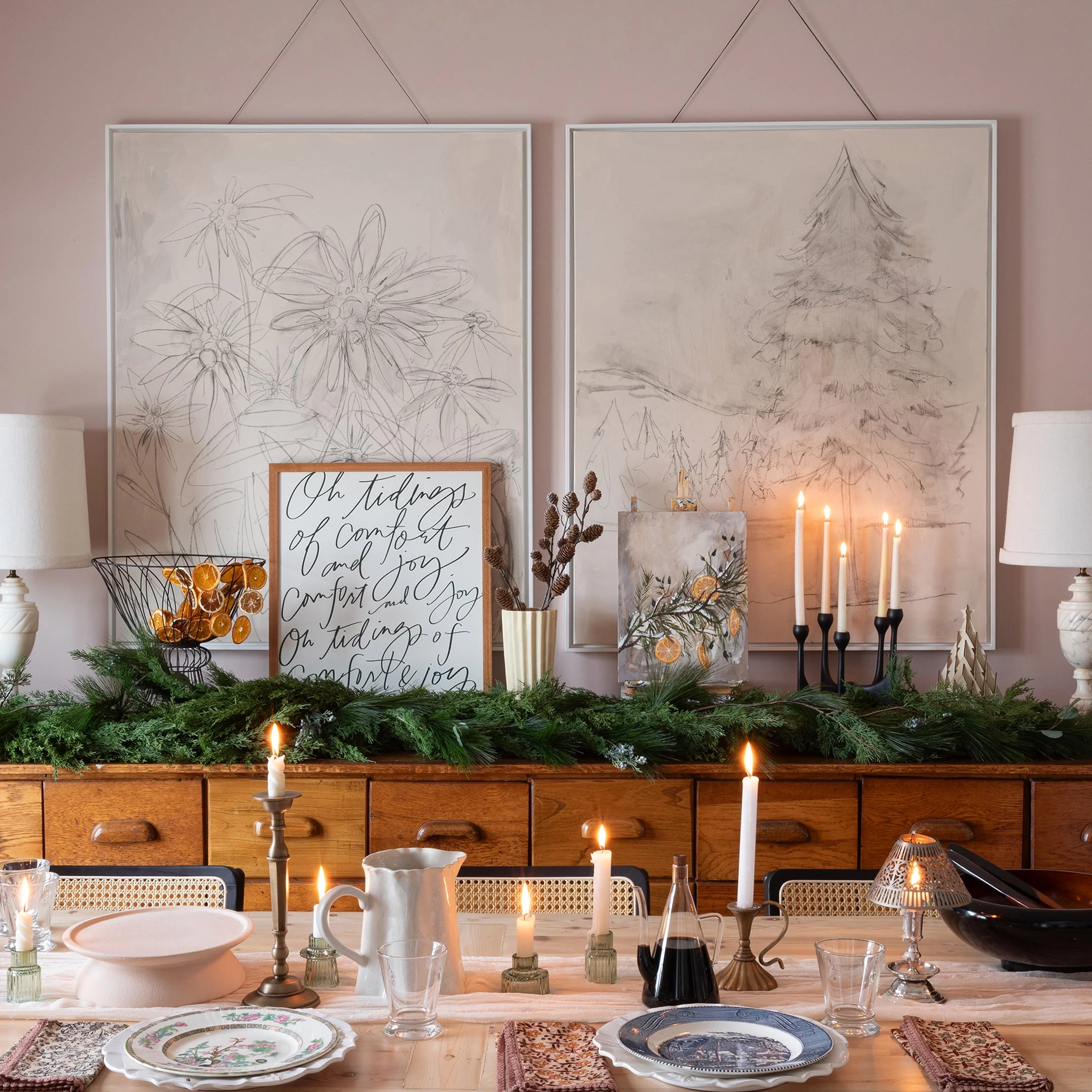 Citrus Garland, Vertical Canvas Wall Art - Image 7