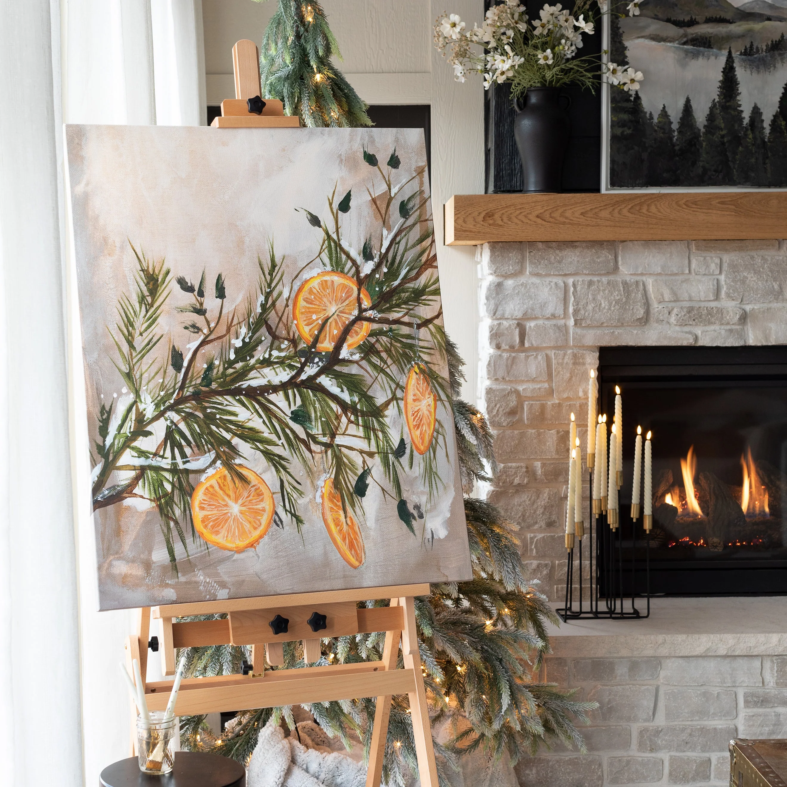 Citrus Garland, Vertical Canvas Wall Art - Image 8