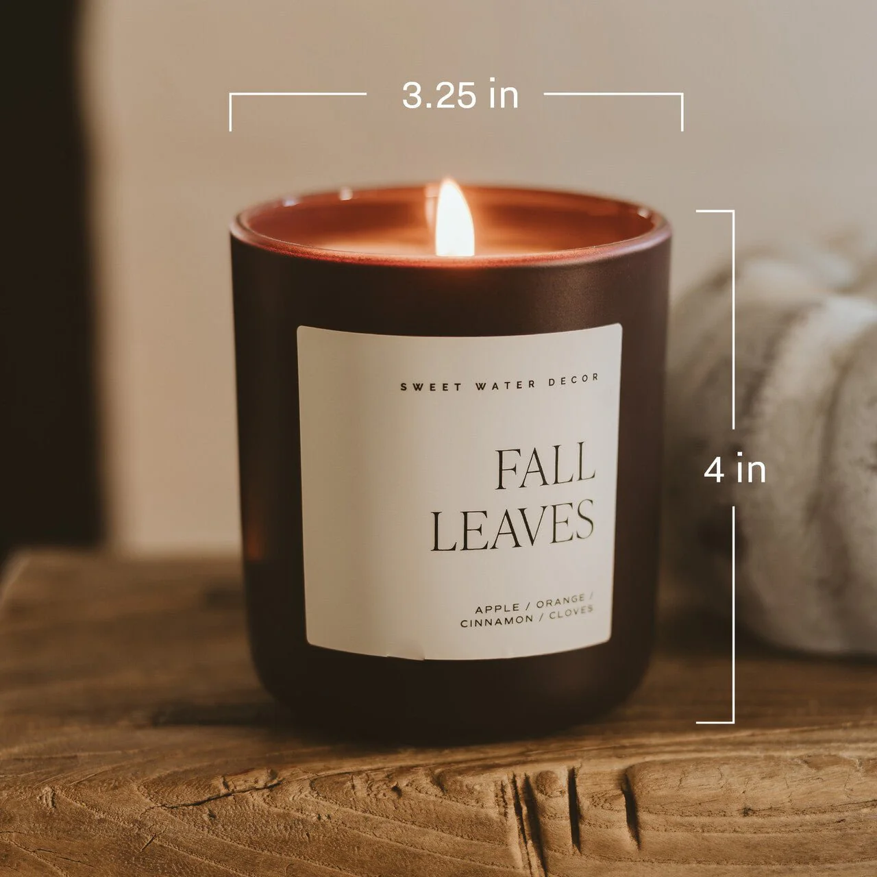 Fall Leaves Soy Candle (15oz Brown Matte Jar) - Image 5