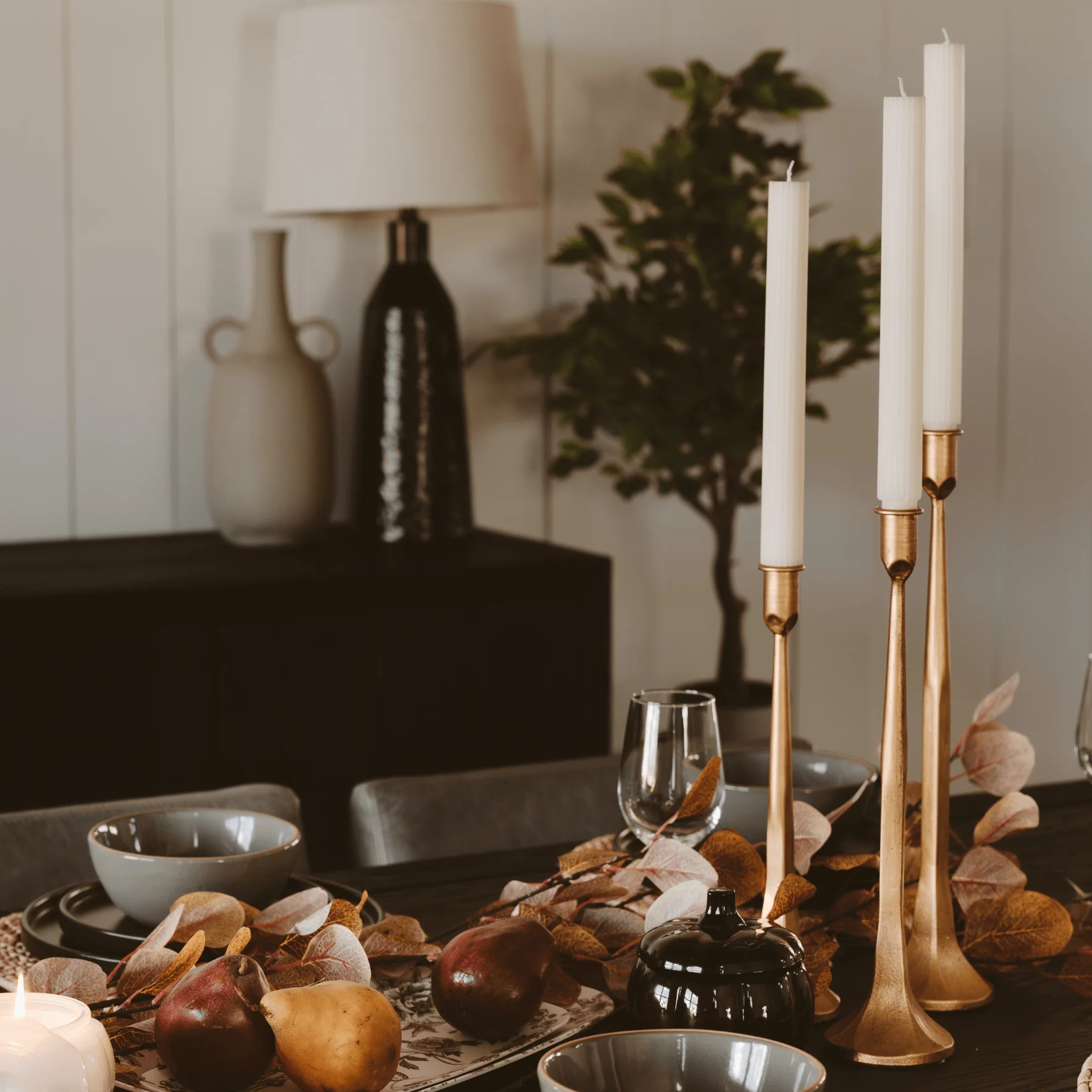 Gold Cast Iron Taper Candle Holders - Image 4