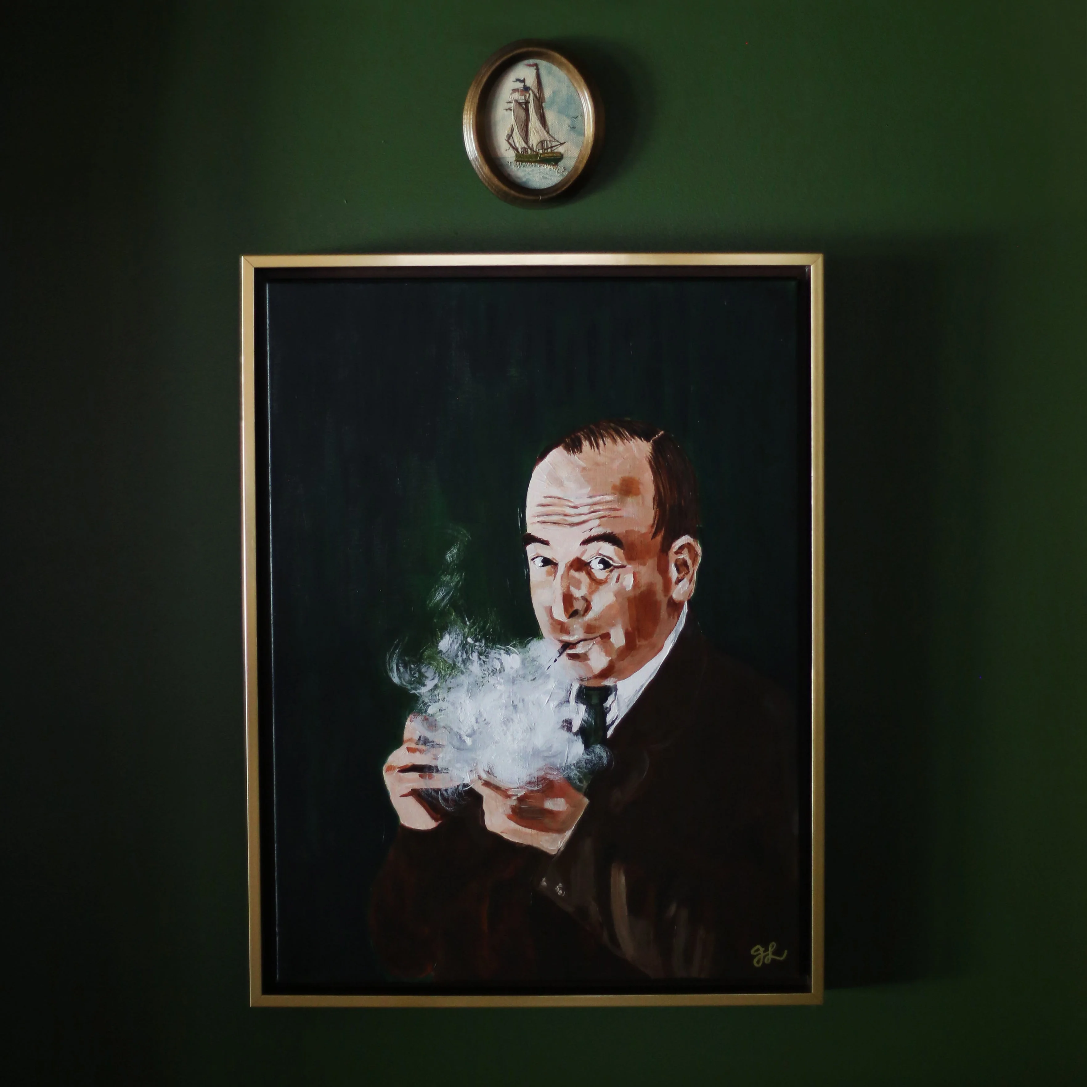 Lewis and His Pipe Canvas Wall Art - Image 3