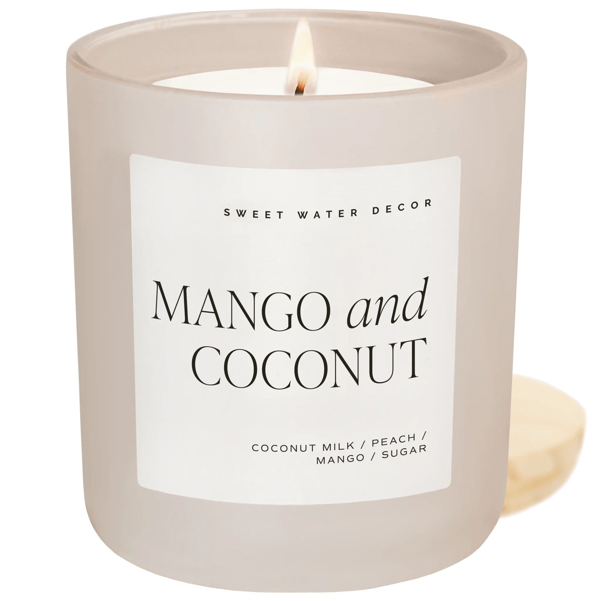 Mango and Coconut Soy Candle (15oz Tan Matte Jar) - Image 4