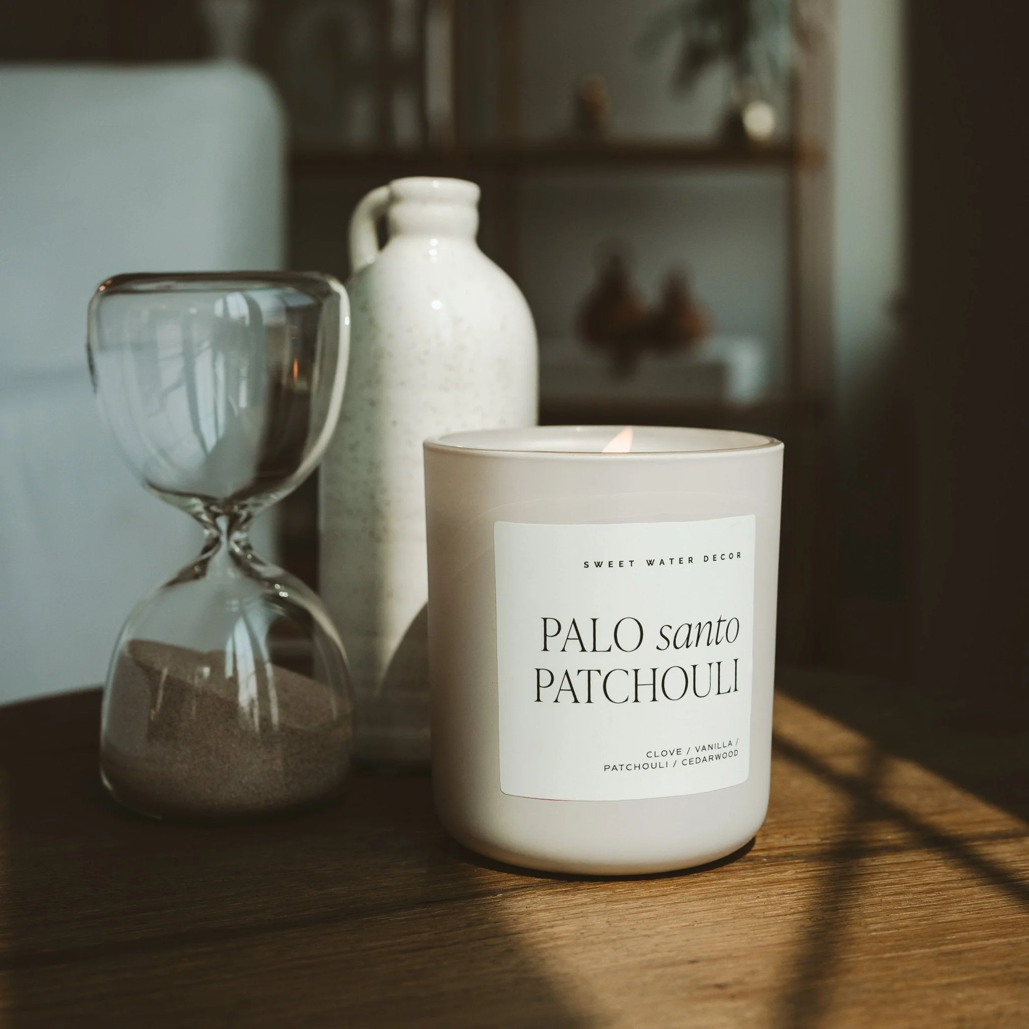 Palo Santo Patchouli Soy Candle (15oz Tan Matte Jar) - Image 5