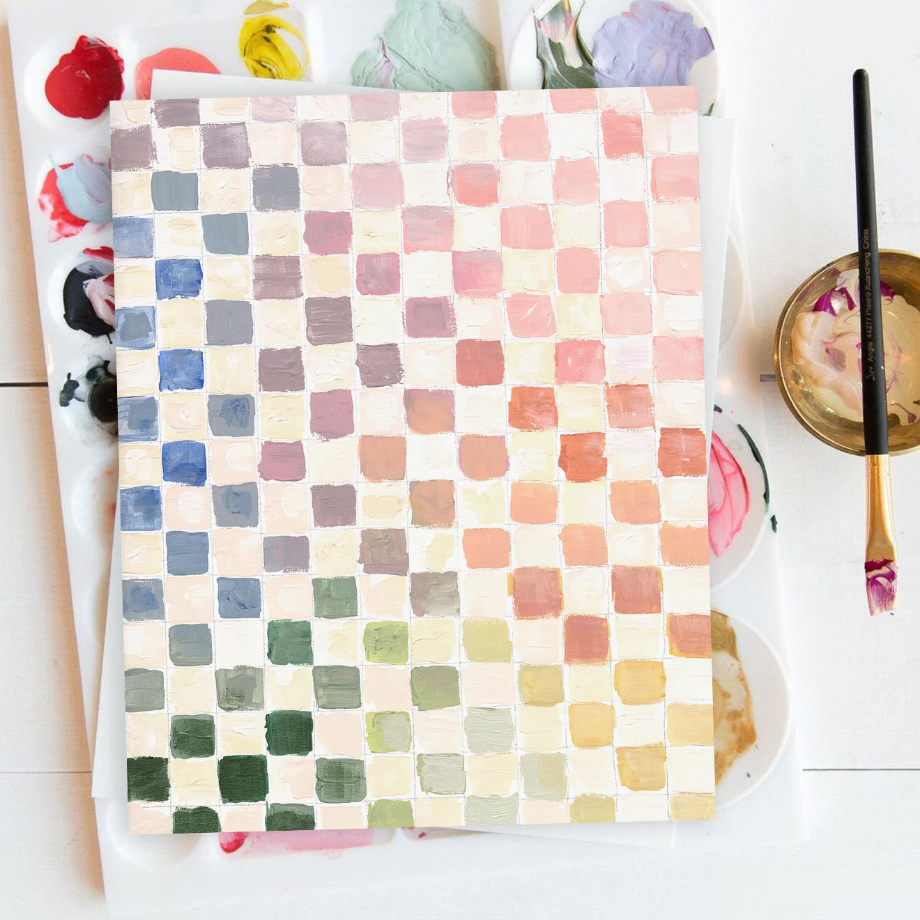 Rainbow Checks Canvas Wall Art - Image 10