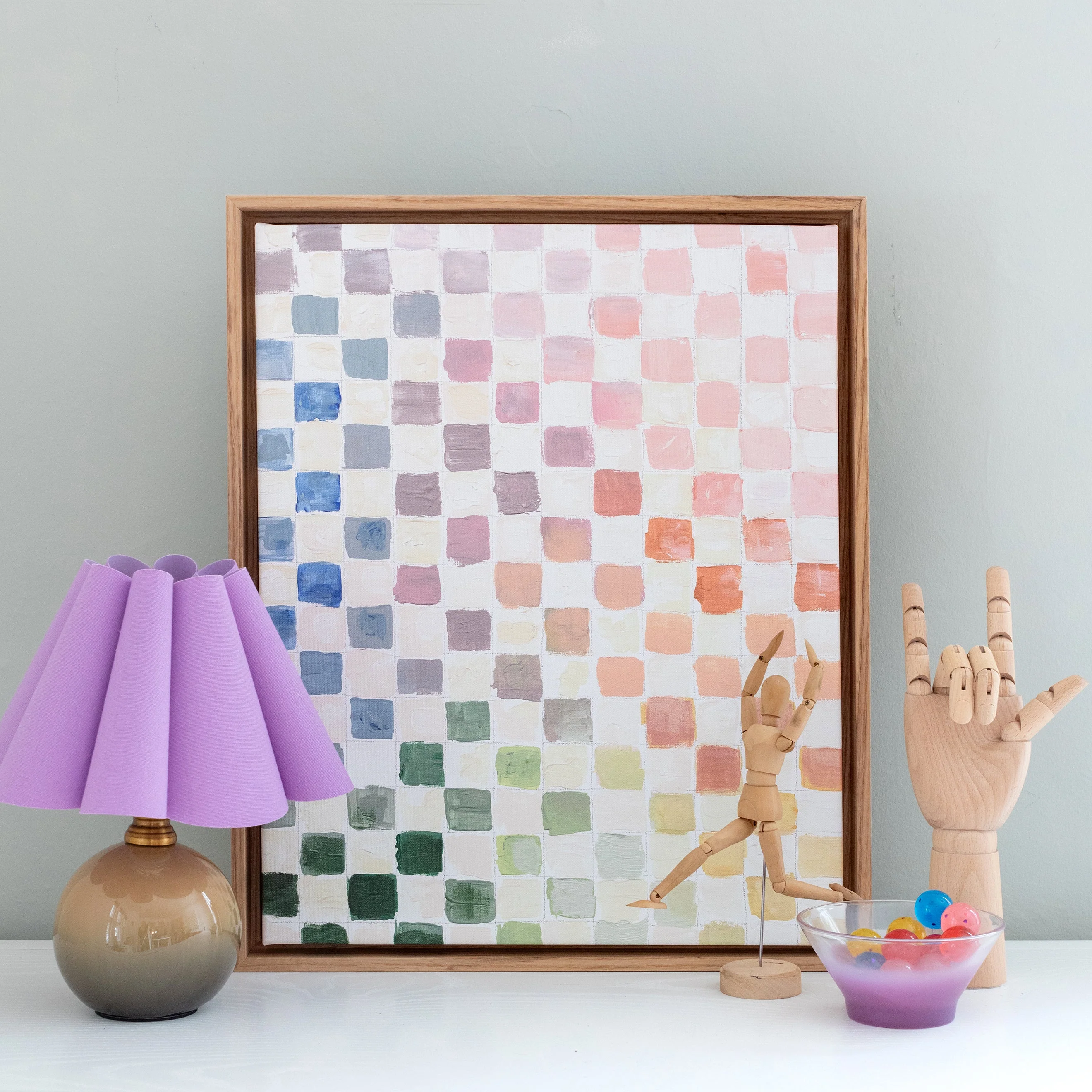 Rainbow Checks Canvas Wall Art - Image 5