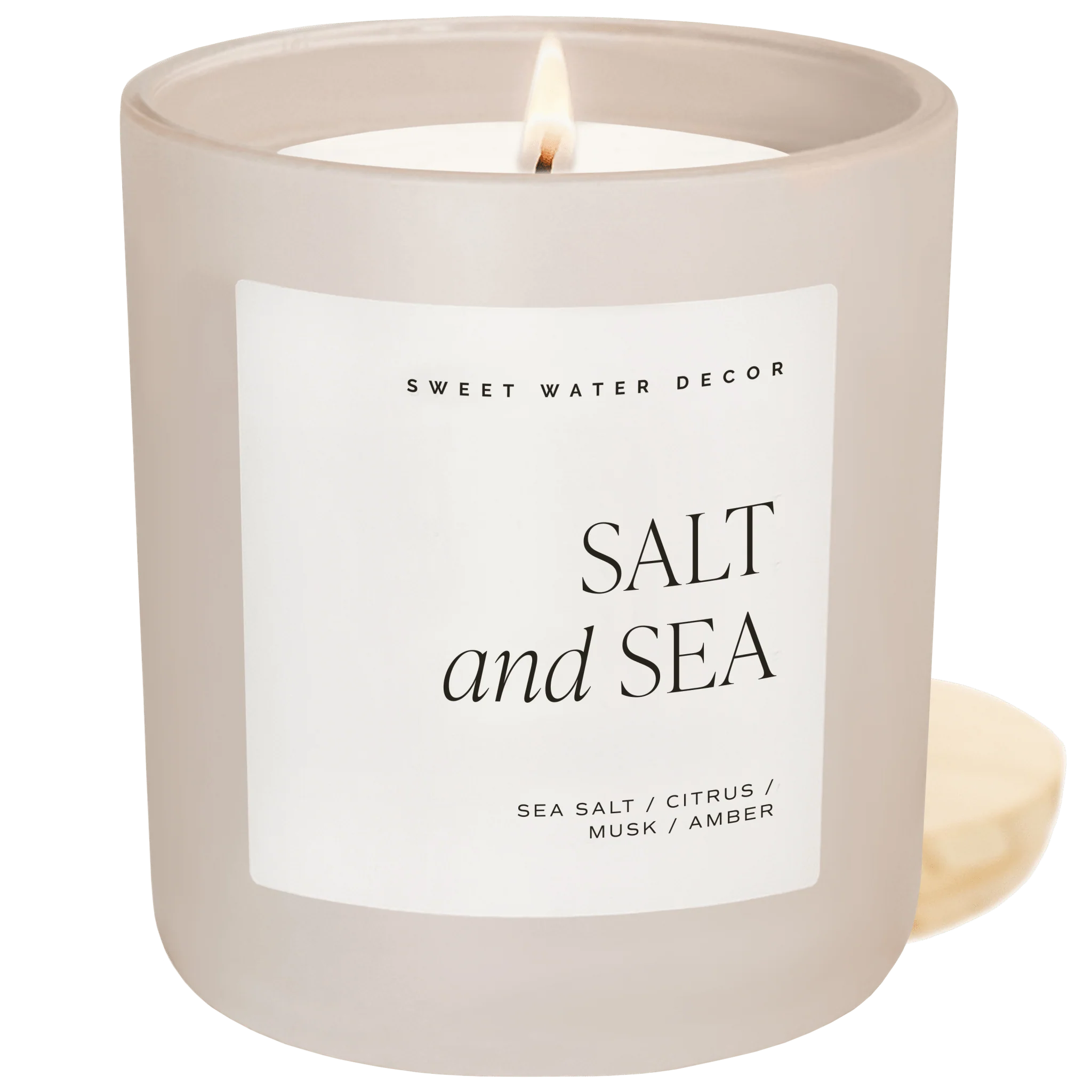 Salt and Sea Soy Candle (15oz Tan Matte Jar) - Image 3