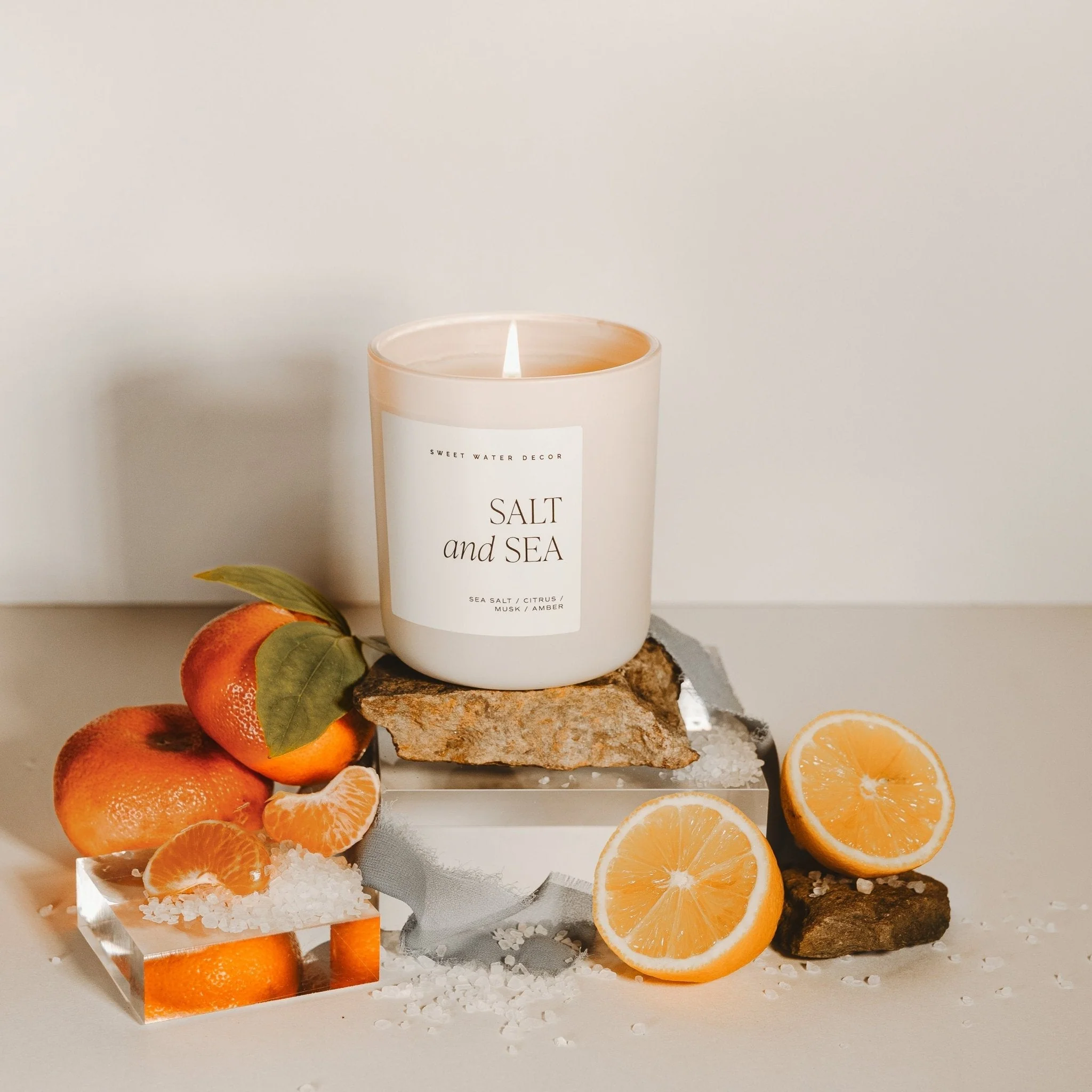 Salt and Sea Soy Candle (15oz Tan Matte Jar) - Image 5