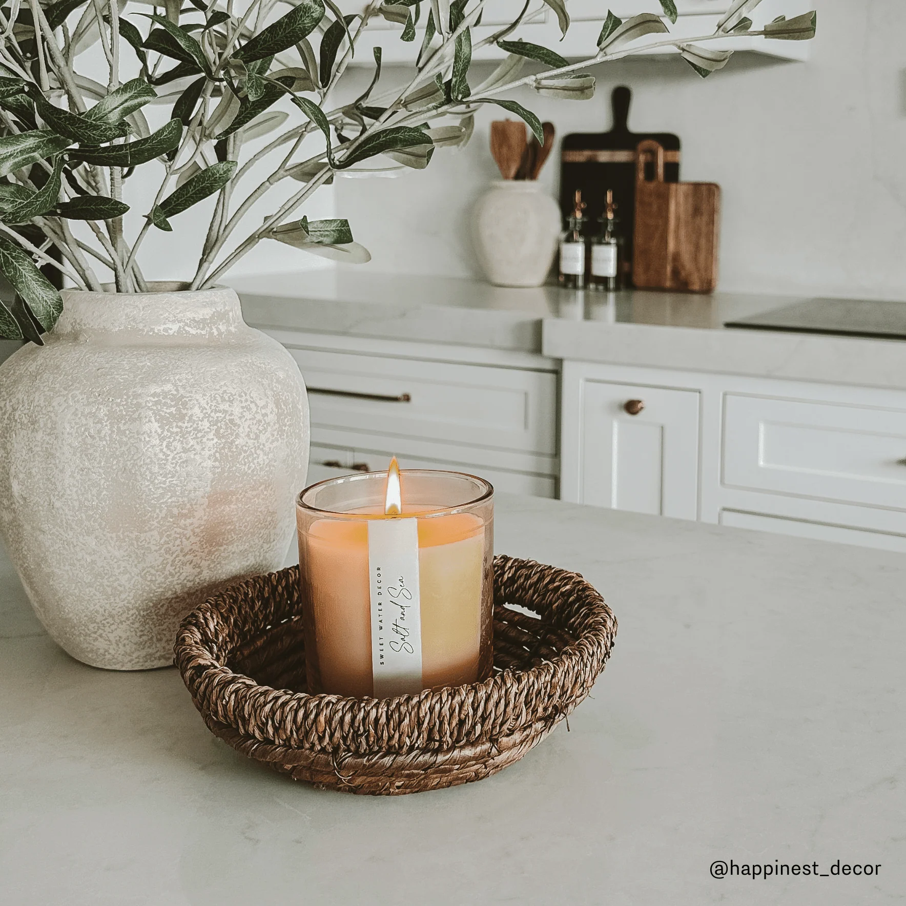 Salt and Sea Soy Candle (12oz Tinted Glass Jar) - Image 4