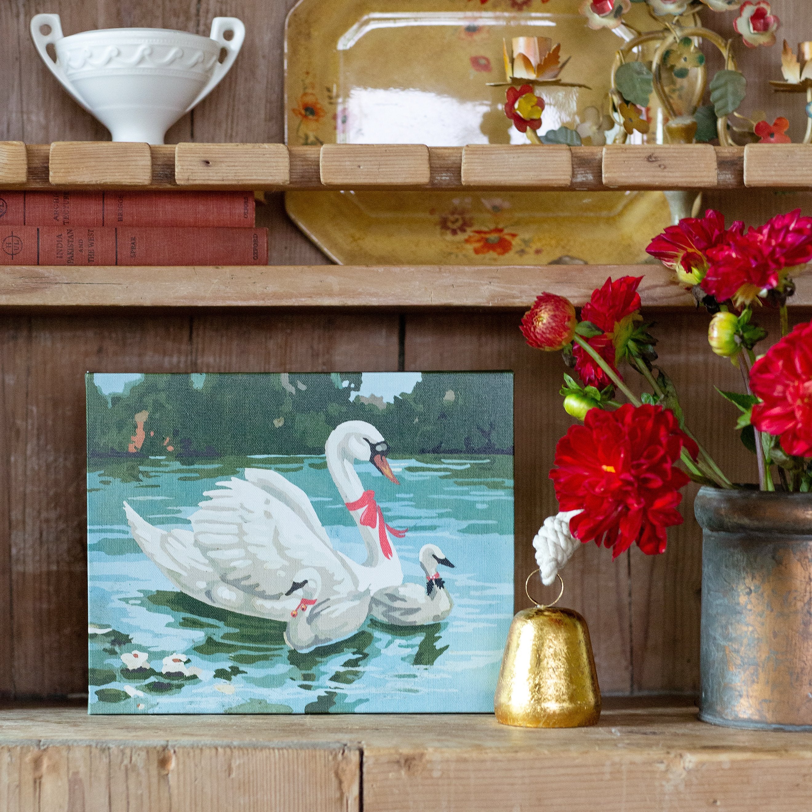 Swans A Swimming Paint By Number Canvas Wall Art - Image 4