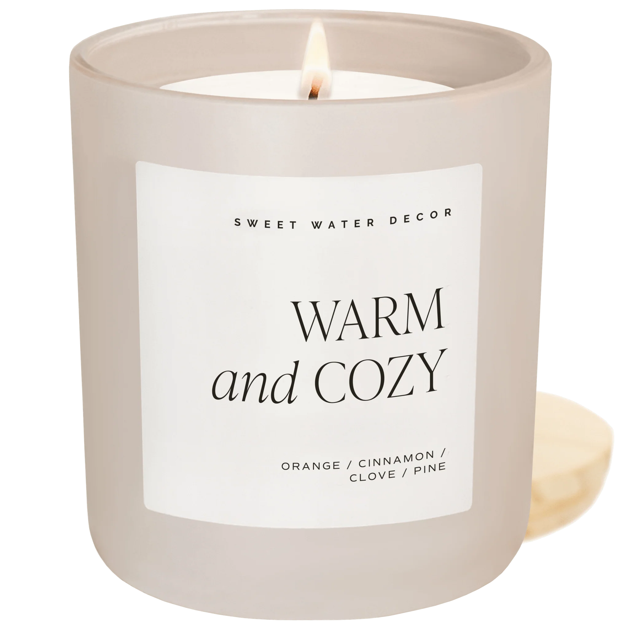 Warm and Cozy Soy Candle (15oz Tan Matte Jar) - Image 4